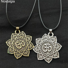 Nostalgia Lotus Yoga Om Buddha Pendant Necklace Women Accessories Mandala Meditation Spiritual Sacred Geometry Indian Jewelry 2024 - buy cheap