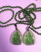 Greco-colgante de cristal Budista para viaje, amuleto budista de Bodhisattva (verde), mascota eficiente, seguridad, 2 uds. 2024 - compra barato