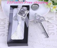 (25 Pieces/lot) Chrome wedding and event party favors of Key to My Heart Collection key design bottle opener for bridal showers 2024 - buy cheap