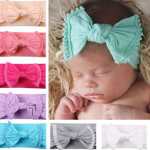 2018 Brand New Lovely Kids Toddler Baby Girls Headband Solid Turban Knotted Headband Hair Band Accessories Bow Tassles Headwear 2024 - buy cheap