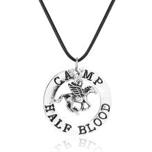 ZRM Fashion Jewelry Antique Silver Color Charm Percy Jackson CAMP HALF Blood Flying Horse Pendant Necklaces Men Women Gifts 2024 - buy cheap