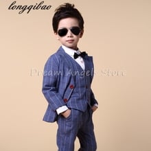 Blazers for boys Spring Kids Clothes Suit formal Plaid Coat +Vest+Pants 3pcs Set Boys Wedding Suit 3-10Y boys suits for wedding 2024 - buy cheap