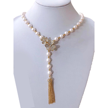 MADALENA SARARA-collar de perlas de agua dulce AAA, collar de perlas blancas con broche de flor s925 2024 - compra barato