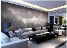 Papel de parede 3d personalizado para paredes 3 d, murais de parede, montanha de neve, pinheiro, floresta, paisagem, definição de parede, decoração caseira 2024 - compre barato