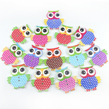 25Pcs/Lot Bulk Mixed Wooden Button Painted owl Sewing Accessories Decoration Buttons Handmade Scrapbooking Craft Butons DIY 2024 - buy cheap