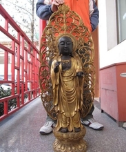 Estátua do budismo fane bronze dourado, 41 polegadas, popular, do tibet, estátua de buda embutida 2024 - compre barato
