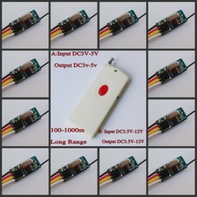 Luz de lámpara LED Micro interruptor de Control remoto Mini controlador inalámbrico de iluminación DC 3 V 3,6 V 3,7 V 4,5 V 5 V 6 V 7,4 V 9 V 12 V de RF TX RX 2024 - compra barato