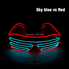 Multicolor Flashing Sound activated EL Wire LED Neon Glowing Glasses Shutter Shaped Glasses For DIY Festival Party Decoration 2024 - buy cheap