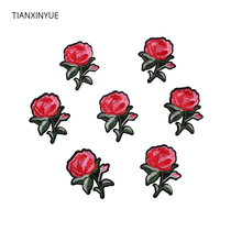 TIANXINYUE 20pcs Red and pink Rose Patches Iron On DIY Embroidered Appliques Sew On Stickers For Clothing fabric Bags 2024 - buy cheap