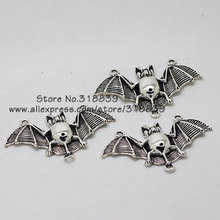 Antique Silver Metal Zinc Alloy Holes Bat Pendant Charms Fit Diy Jewelry Charms Makings Wholesale 30*48mm 8025 2024 - buy cheap