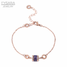 FYSARA Roman Numeral Round Zirconia Crystals Charm Bracelets For Female Trendy Chain & Link Bracelets Wedding Bridal Jewelry 2024 - buy cheap