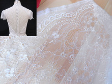 Yeyelash-tela de encaje de alta calidad para vestido de boda, telón de fondo para el escenario, accesorios diy, tela de 150cm de ancho, negro y blanco 2024 - compra barato