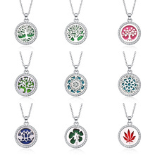 Tree Of Life Aroma Box Jewelry With rhinestone Aromatherapy Essential Oil Diffuser Perfume Box Lockets Pendant Necklace 2024 - buy cheap