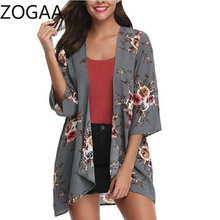 ZOGAA Women Summer Chiffon Blouses Plus Size Floral Cardigan Breathable Sunscreen Women Shirts Casual Cover Up Loose Female Tops 2024 - buy cheap