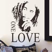 Mural de BOB MARLEY One Love, calcomanía extraíble de pared de habitación, pegatina de vinilo, decoración artística de hip hop para dormitorio de niños, decoración del hogar D287 2024 - compra barato