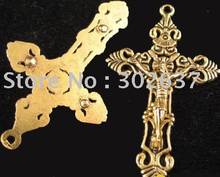 45pcs Antiqued gold silver crucifix pendants charms A1237G 2024 - купить недорого