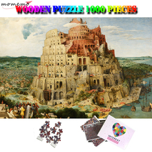Quebra-cabeça de adulto da torre de babel momemo, 1000 peças de quebra-cabeça de madeira, brinquedos educativos para crianças 2024 - compre barato