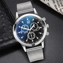 Fashion Men Stainless Steel Bracelet Watch Silicone Band Analog Quartz Wrist Watch top brand luxury relojes hombre saat erkekler 2024 - buy cheap