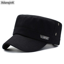 XdanqinX Adjustable Size Men's Cotton Army Military Hats Flat Cap Fashion Tongue Caps For Men 2019 New Dad's Hat Snapback Cap 2024 - buy cheap