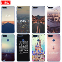 Silicone Cover Phone Case For Huawei Honor 7A PRO 7C Y5 Y6 Y7 Y9 2017 2018 Prime Travel in the world paris london 2024 - buy cheap