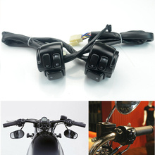 Interruptor de controle para guidão de motocicleta, 1 polegada, 25mm, chicote de fiação, sinal de volta, chifre, acessórios de interruptor de ignição para harley 2024 - compre barato