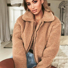 Plus Size Autumn Faux Fur Teddy Coat Women Short Outerwear Winter Warm Soft Fleece Jacket Thick Plush Zipper Pockets Overcoat 2024 - buy cheap