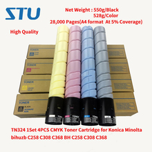 TN324 1 Set CMYK 4 PCS 28,000 Página 550g/528g Preto/Cor Do Cartucho de Toner para Konica minolta bihuzb C258 C308 C368 BH C258 C308 C368 2024 - compre barato