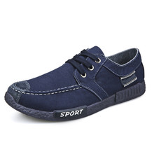 Men Casual Shoes Man Sneakers Men Shoes Lace-Up Outdoor Male Shoes Adult Footwear Moccasins Spring driving New Denim shoes 2019 2024 - buy cheap