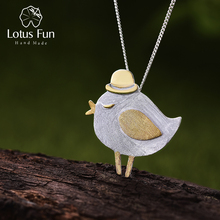 Lotus Fun Real 925 Sterling Silver Natural Handmade Fine Jewelry Lovely Gentleman Bird Pendant without Necklace for Women 2024 - buy cheap