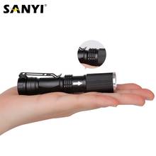 Фонарик Sanyi Q5, светодиодный мини-фонарик, 3 режима, Регулируемый зум-фокус, фонарик в виде авторучки, водонепроницаемый, в жизни, кемпинговая лампа, использование AA/14500 2024 - купить недорого