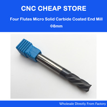 2pcs 8*8*20*75mm 4F carbide end mill HRC55 4 Flute Milling cutter cnc Router endmill End milling bits cnc tools cutting tool 2024 - buy cheap