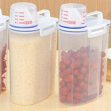 Transparent Plastic Kitchen Food Cereal Container Grain Storage Case Bean Bin Rice Storage Box 2024 - buy cheap