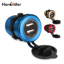 12-24V USB Car Charger for Motorcycle Auto Truck ATV Boat LED Car 4.2A Dual USB Socket Charger 2024 - buy cheap