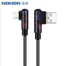 NOHON Nylon 90 Degree Fast Charging Cable 8 Pin For iPhone X 8 7 6s 5s 5 Plus XS MAX XR For iPad Mini Lighting Charger Cables 1M 2024 - buy cheap