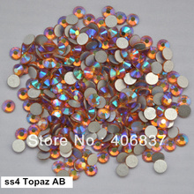 Free Shipping! 1440pcs/Lot, ss4 (1.5-1.7mm) Topaz AB Flat Back Nail Art Glue On Non Hotfix Rhinestones 2024 - buy cheap