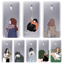 Funda de teléfono TPU 7 Plus para Nokia X6 silicona suave con un dibujo animado chica Japón estético Kawaii Cute contraportada para Nokia 8 6 5 3 2 1 2024 - compra barato