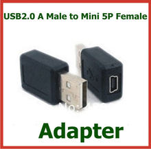 500pcs  USB 2.0 A Male to Mini 5P Female Adapter Connector Extender Converter Wholesale 2024 - купить недорого