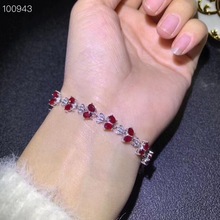 Bracelete de rubi verdadeiro com frete grátis, bracelete de prata esterlina 925 natural e real 2024 - compre barato