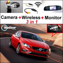 3 in1 Special Rear View Wifi Camera + Wireless Receiver + Mirror Monitor DIY Buck Up Parking System For Volvo S60 S60L 2024 - buy cheap