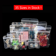 50pcs/lot Clear Mini Gift Packaging Bag Plastic Zipper Lock Pouch Item Retail Package for Jewelry/Watches & hanging holes 2024 - buy cheap