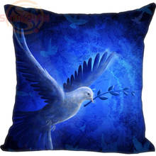 Custom  Pigeon Flying In Purple Sky background peace Square Pillowcases zipper Custom Pillow Case 20x20cm 35x35cm 40x40cm 2024 - buy cheap