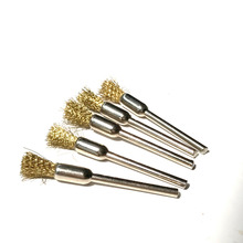 10pcs/set 3*6mm brass wire brush for brushing derusting polishing wheel grinding head flat steel wire 2024 - buy cheap