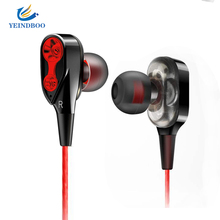 Fone de ouvido com fio alto baixo dupla unidade estéreo in-ear fones de ouvido com microfone computador fones de ouvido para o telefone celular fone de ouvido 2024 - compre barato