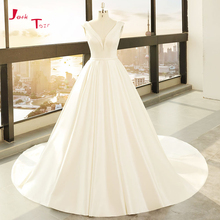 Cetim simples a linha vestido de casamento moda sem costas robe de mariage tanque ombro luxo trouwjurk vestido de noiva 2024 - compre barato