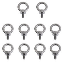 10 Pieces M6 304 Stainless Steel DIN 580 Lifting Eye Bolt Round Ring Screw Bolt Marine Boat 2024 - buy cheap