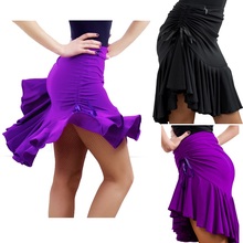 Юбка для латиноамериканских танцев для взрослых, юбка для бальных танцев, женская сексуальная ассиметричная юбка для сальсы, Танго, румбы, ча-ча 2024 - купить недорого