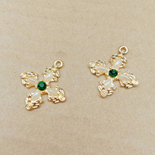 New Lady Charms 10pcs Cross Rhinestone Pearl Floating Enamel Charms Alloy Pendant bracelet DIY Fashion Jewelry Accessories YZ331 2024 - buy cheap