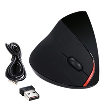 Эргономичная 2,4 GHz Беспроводная USB перезаряжаемая оптическая Вертикальная мышь 1000DPI для ноутбука ПК A #253185 2024 - купить недорого