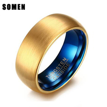 Мужское вольфрамовое кольцо So men, классическое кольцо синего цвета, роскошное свадебное ювелирное изделие из вольфрама 2024 - купить недорого