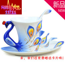 Peacock Coffee Cup Ceramic Creative Bone China 3D Color  Valentine's Day Wedding bestie friends birthday creative gift cup 2024 - buy cheap